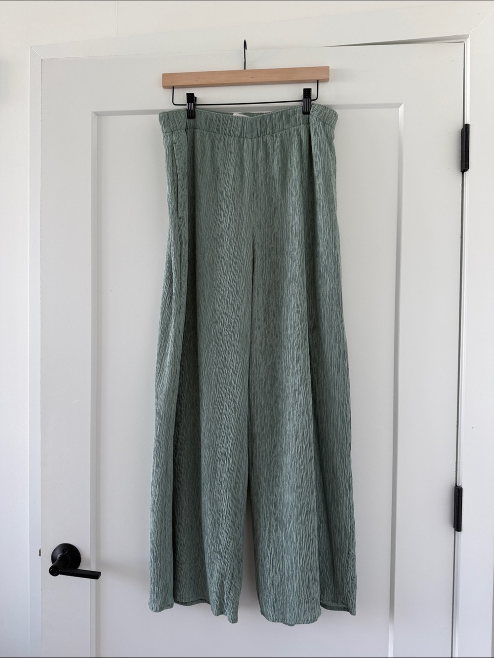 Abercrombie & Fitch Sage Green Flared Palazzo Pants